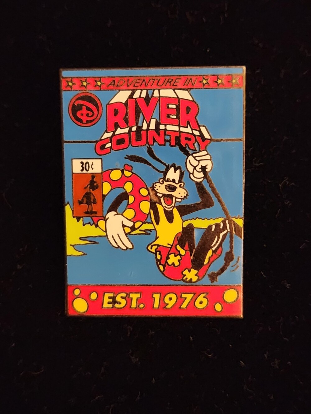 Disney Goofy River Country Adventure Pin Est. 1976 Comic Book Style